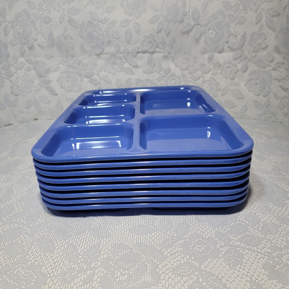 Set of 8 Melamine Ware 6-Compartment Cafeteria TV Trays | Ever Unison PY-36×25cm - Picture 10 of 17